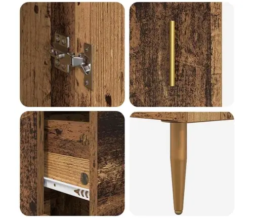 Augstais Skapītis Vecs Koks 69,5 X 34 X 180 Cm Inženierijas Koks