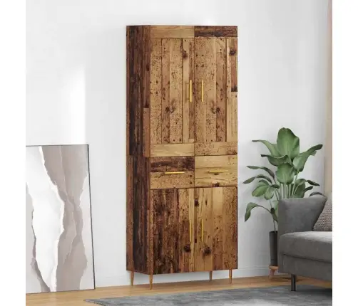 Augstais Skapītis Vecs Koks 69,5 X 34 X 180 Cm Inženierijas Koks