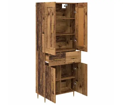 Augstais Skapītis Vecs Koks 69,5 X 34 X 180 Cm Inženierijas Koks