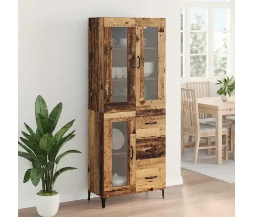 Augstais Skapītis Ar Atvilktni Vecs Koks 69,5 X 34 X 180 Cm Vidaxl