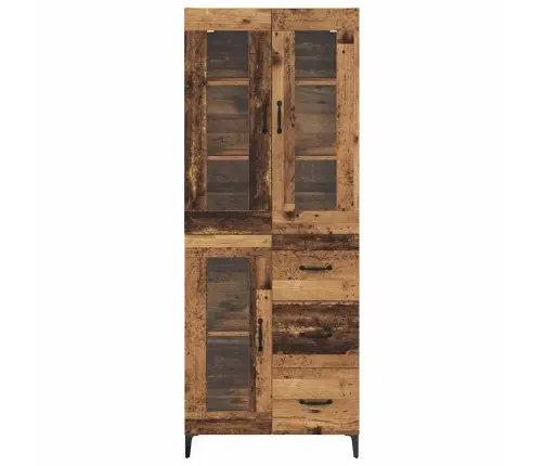 Augstais Skapītis Ar Atvilktni Vecs Koks 69,5 X 34 X 180 Cm Vidaxl