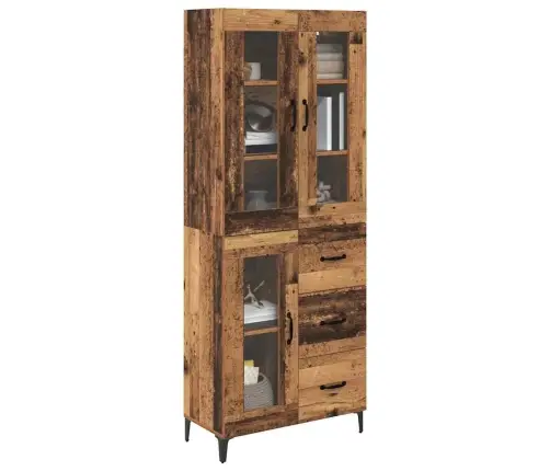 Augstais Skapītis Ar Atvilktni Vecs Koks 69,5 X 34 X 180 Cm Vidaxl