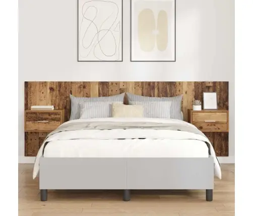 Galvos Aukštas Su Spinta 3 Pcs Senovinis Medis Apdirbta Mediena