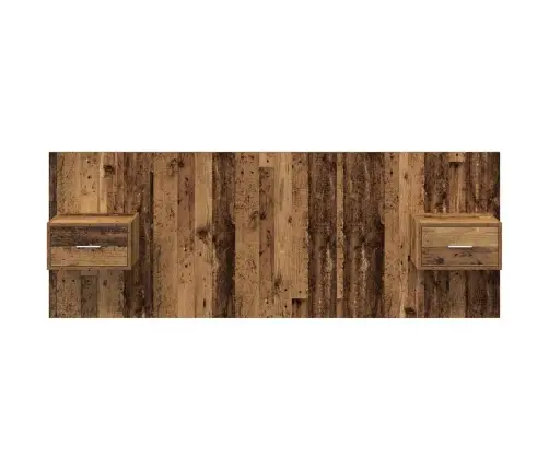 Galvos Aukštas Su Spinta 3 Pcs Senovinis Medis Apdirbta Mediena