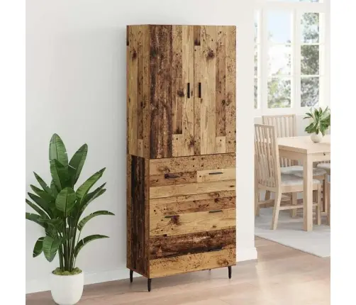 Augstais Skapītis Ar Atvilktni Vecs Koks 69,5 X 34 X 180 Cm Vidaxl