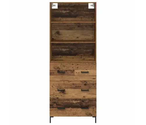 Augstais Skapītis Ar Atvilktni Vecs Koks 69,5 X 32,5 X 180 Cm Vidaxl