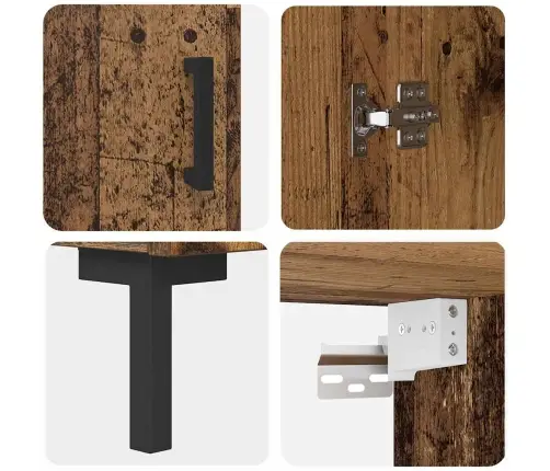 Augstais Skapītis Vecs Koks 69,5 X 32,5 X 180 Cm Vidaxl