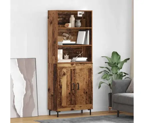 Augstais Skapītis Vecs Koks 69,5 X 32,5 X 180 Cm Vidaxl