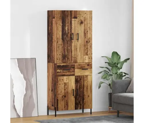 Aukštas Spintelė Su Stalčių Senovinis Medis 69,5 X 34 X 180 Cm