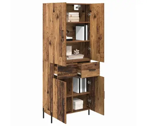 Aukštas Spintelė Su Stalčių Senovinis Medis 69,5 X 34 X 180 Cm