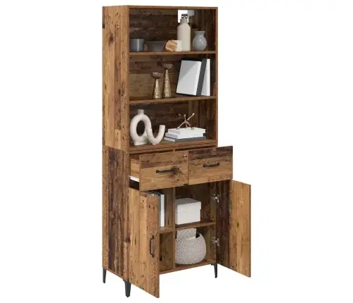 Augstais Skapītis Ar Atvilktni Vecs Koks 69,5 X 34 X 180 Cm Vidaxl