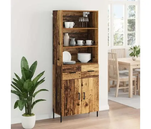 Augstais Skapītis Ar Atvilktni Vecs Koks 69,5 X 32,5 X 180 Cm Vidaxl
