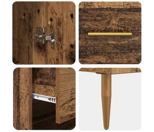 Aukštas Spintelė Su Stalčių Senas Medis 69,5 X 34 X 180 Cm