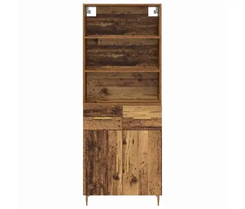 Aukštas Spintelė Su Stalčių Senas Medis 69,5 X 34 X 180 Cm