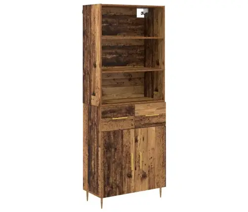 Aukštas Spintelė Su Stalčių Senas Medis 69,5 X 34 X 180 Cm