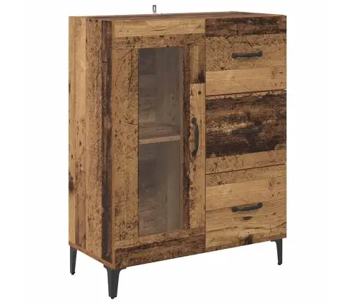 Augstais Skapītis Ar Atvilktni Vecs Koks 69,5 X 34 X 180 Cm Vidaxl