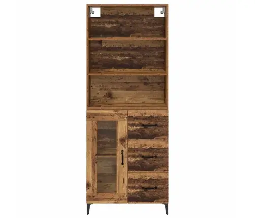 Augstais Skapītis Ar Atvilktni Vecs Koks 69,5 X 34 X 180 Cm Vidaxl