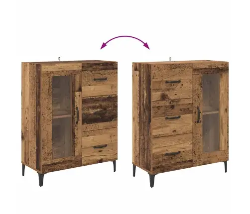 Augstais Skapītis Ar Atvilktni Vecs Koks 69,5 X 34 X 180 Cm Vidaxl