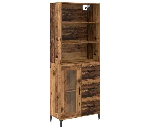 Augstais Skapītis Ar Atvilktni Vecs Koks 69,5 X 34 X 180 Cm Vidaxl