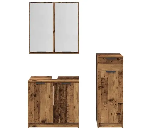 Vannas Istabas Mēbeļu Komplekts Ar Atvilktni 3 Pcs Vecs Koks Vidaxl