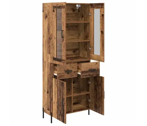 Aukštas Spintelė Su Stalčių Senovinis Medis 69,5 X 34 X 180 Cm