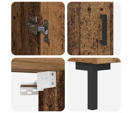 Augstais Skapītis 2 Pcs Vecs Koks 69,5 X 34 X 180 Cm Vidaxl