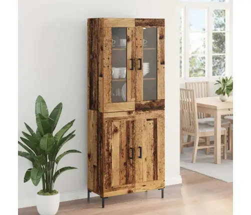 Augstais Skapītis 2 Pcs Vecs Koks 69,5 X 34 X 180 Cm Vidaxl