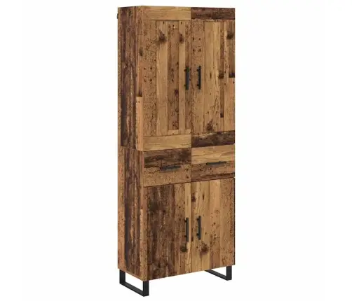 Augstais Skapītis 2 Pcs Vecs Koks Koka Un Stikla Materiāls Vidaxl