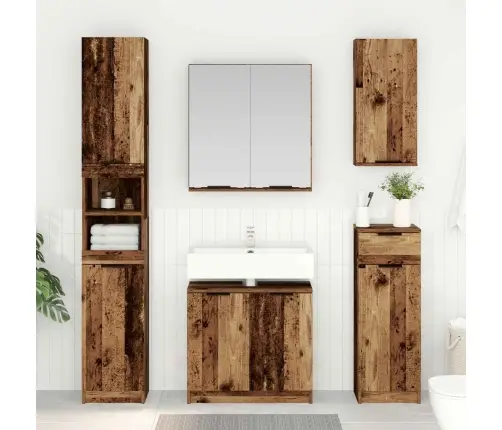 Vannitoa Mööbleset Sahtliga Riiuliga 5 Pcs Vana Puit Tehispuit