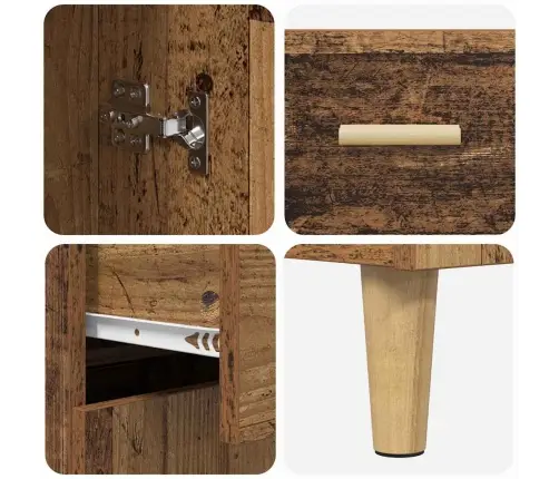 Aukštas Spintelė Su Stalčių Senovinis Medis 69,5 X 34 X 180 Cm