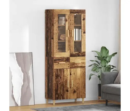 Aukštas Spintelė Su Stalčių Senovinis Medis 69,5 X 34 X 180 Cm