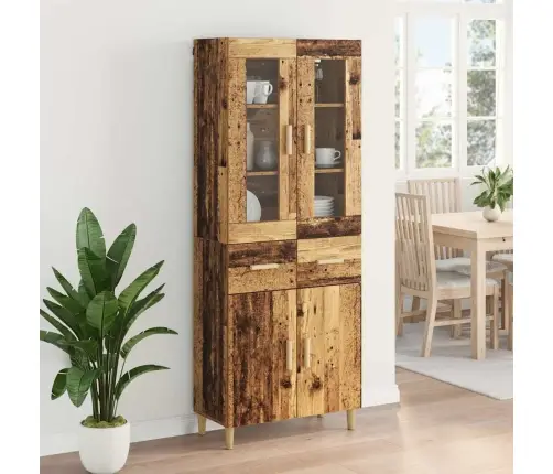 Aukštas Spintelė Su Stalčių Senovinis Medis 69,5 X 34 X 180 Cm