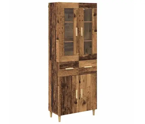 Aukštas Spintelė Su Stalčių Senovinis Medis 69,5 X 34 X 180 Cm
