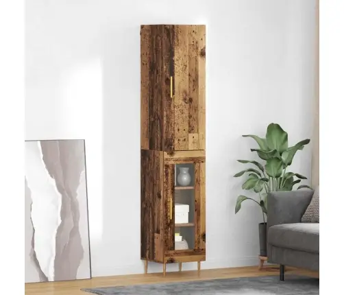 Augstais Skapītis Vecs Koks 34,5 X 34 X 180 Cm Vidaxl