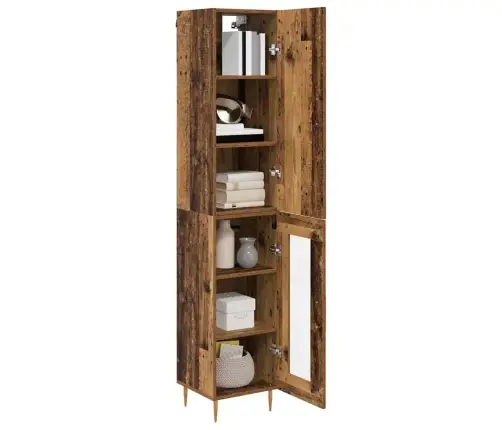 Augstais Skapītis Vecs Koks 34,5 X 34 X 180 Cm Vidaxl