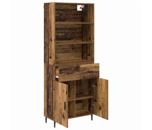 Augstais Skapītis Ar Atvilktni Vecs Koks 69,5 X 34 X 180 Cm Vidaxl