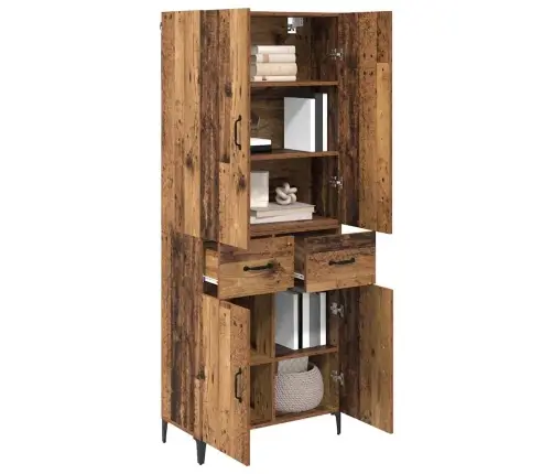 Aukštas Spintelė Su Stalčių Senovinis Medis 69,5 X 34 X 180 Cm