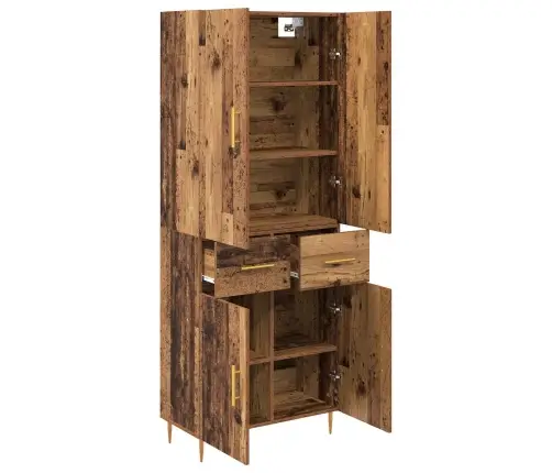 Augstais Skapītis Ar Atvilktni Vecs Koks 69,5 X 34 X 180 Cm Vidaxl