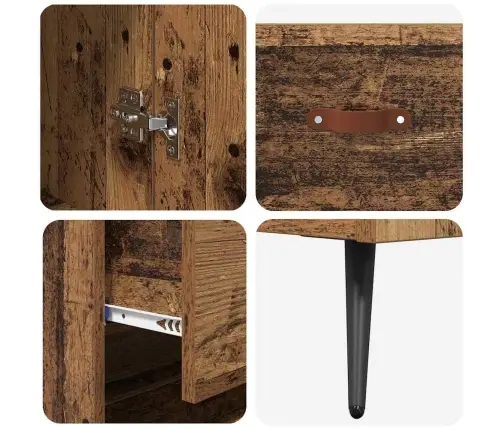 Augstais Skapītis Ar Atvilktni Vecs Koks 69,5 X 34 X 180 Cm Vidaxl