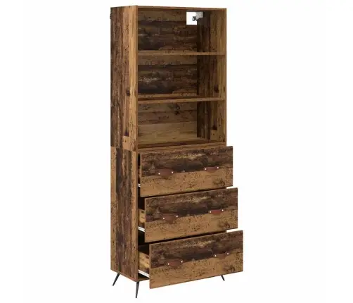 Augstais Skapītis Ar Atvilktni Vecs Koks 69,5 X 34 X 180 Cm Vidaxl