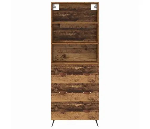 Augstais Skapītis Ar Atvilktni Vecs Koks 69,5 X 34 X 180 Cm Vidaxl