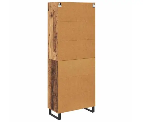 Augstais Skapītis 2 Pcs Vecs Koks Koka Un Stikla Materiāls Vidaxl