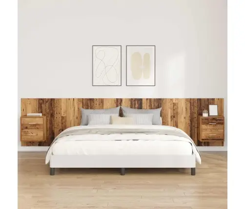 Galvos Aukštas Su Spinta 3 Pcs Senovinis Medis Apdirbta Mediena