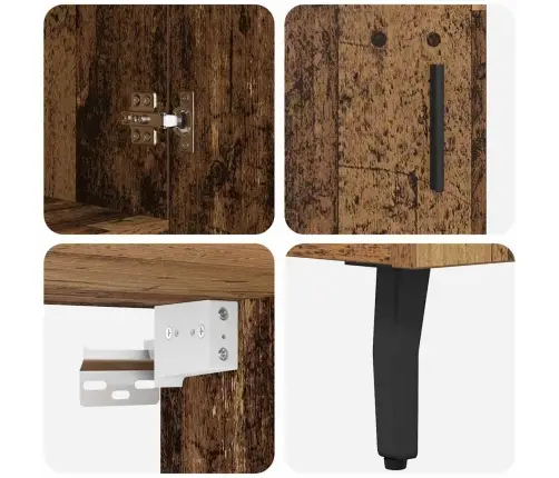 Augstais Skapītis Vecs Koks 69,5 X 34 X 180 Cm Vidaxl