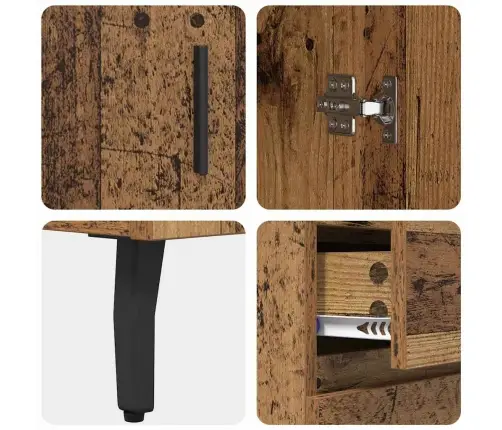 Augstais Skapītis Ar Atvilktni Vecs Koks 69,5 X 34 X 180 Cm Vidaxl