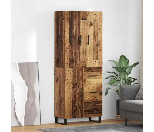 Augstais Skapītis 2 Pcs Vecs Koks Koka Un Stikla Materiāls Vidaxl