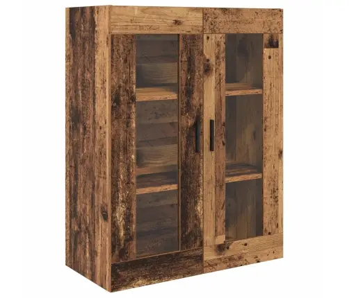 Augstais Skapītis 2 Pcs Vecs Koks Koka Un Stikla Materiāls Vidaxl