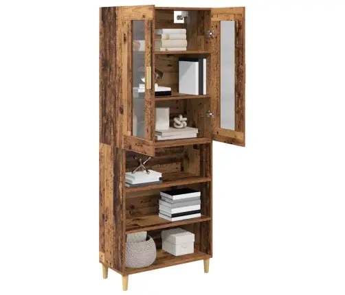 Augstais Skapītis Vecs Koks 69,5 X 34 X 180 Cm Vidaxl