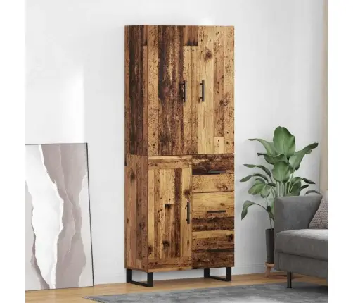 Aukštas Spintelė Su Stalčių 2 Pcs Senovinis Medis