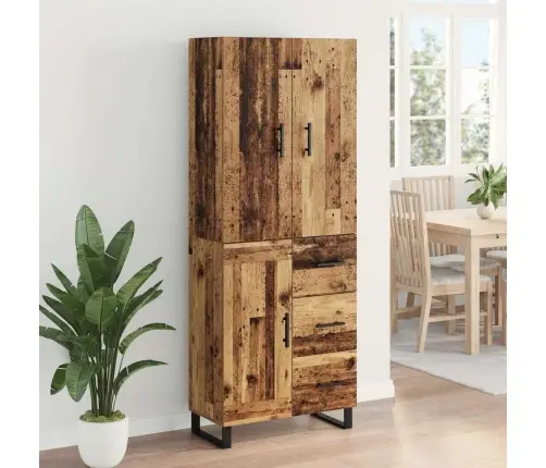 Aukštas Spintelė Su Stalčių 2 Pcs Senovinis Medis